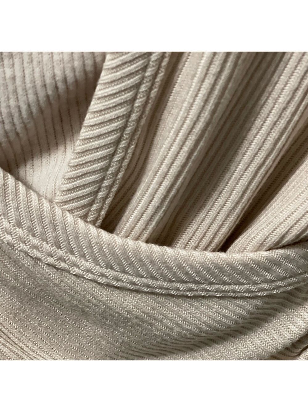 Dainty Hooligan Ribbed Cream Wrap Front Pullover - Picture 6 of 7